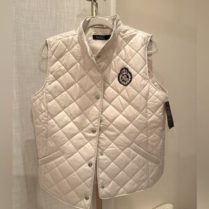 Ralph Lauren White Quilted Vest brand new